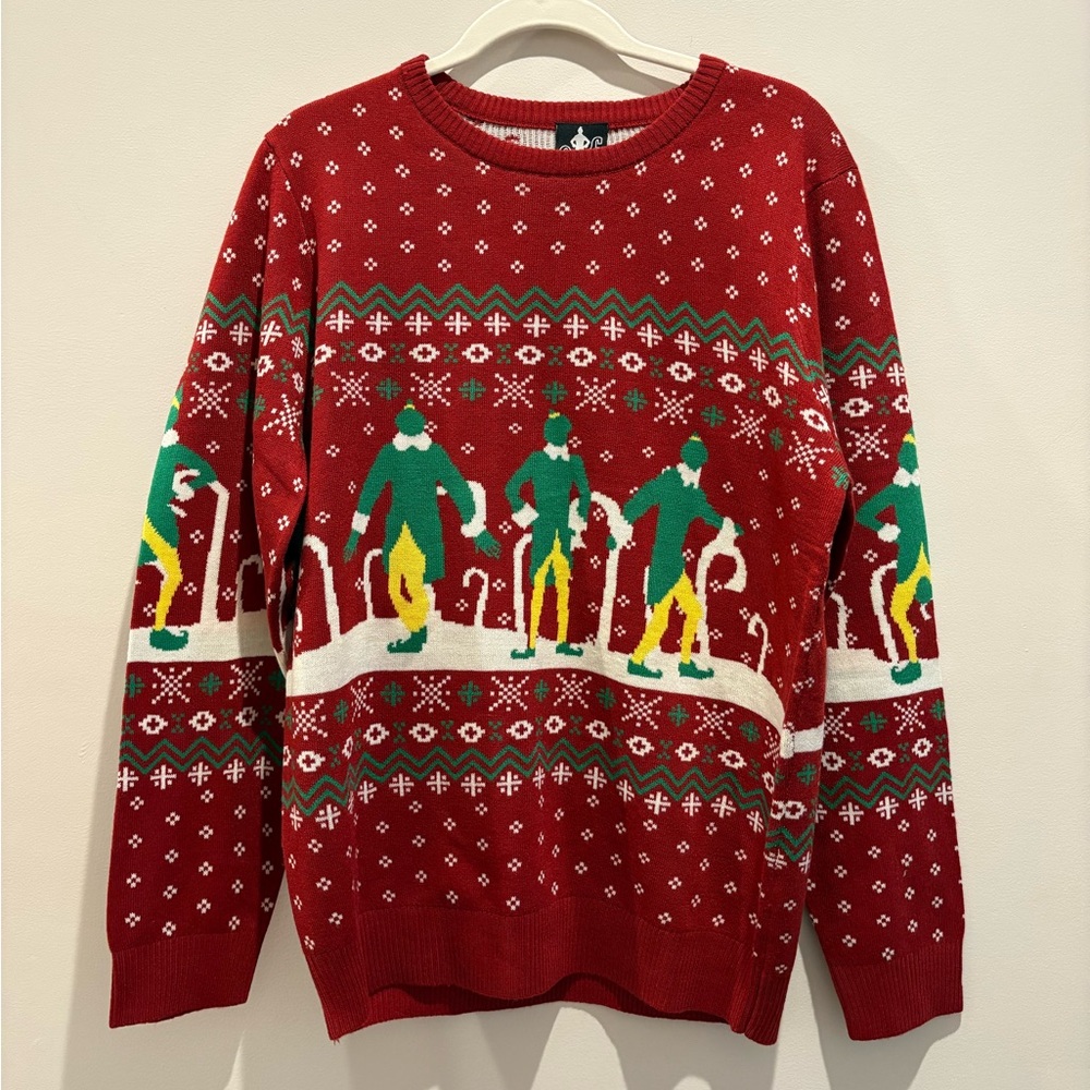 Red Holiday ELF Crewneck Sweater
